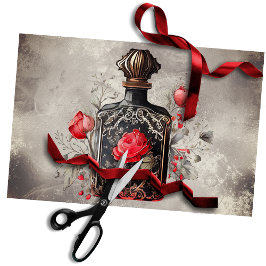 Viktorianisch Boudoir | Alte Parfümflasche mit Ros Seidenpapier