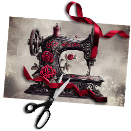 Viktorianisch Boudoir | Antique Gold Nähmaschine Seidenpapier