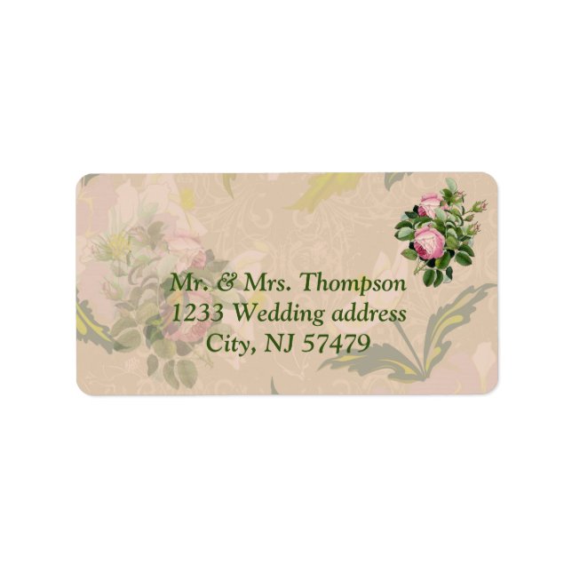 Viktorianisch Bush Garden Wedding Labels Adressaufkleber (Vorne)