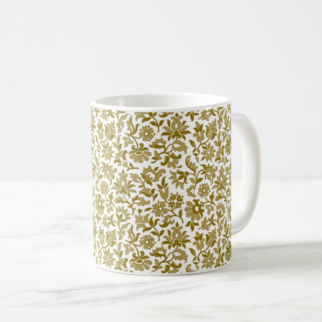 Viktorianisch Calico 2, Goldenrod Kaffee Tasse (VorderseiteRechts)