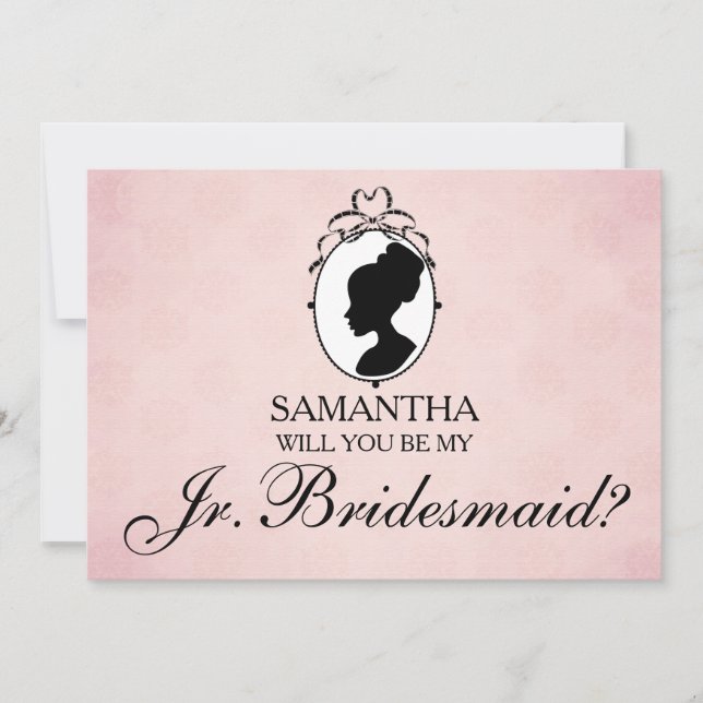 Viktorianisch Cameo wirst du mein Jr. Bridesmaid s Einladung (Vorderseite)