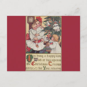 Viktorianisch Children Vintage Weihnachten Postkar