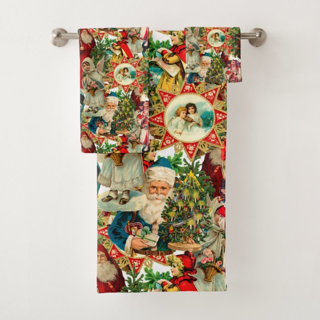 VIKTORIANISCH CHRISTMAS COLLAGE BADHANDTUCH SET (Insitu)