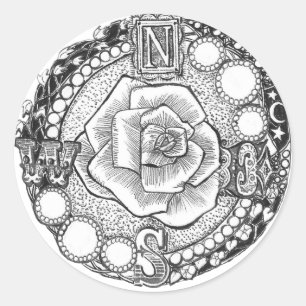 Viktorianisch Compass-Rose Runder Aufkleber