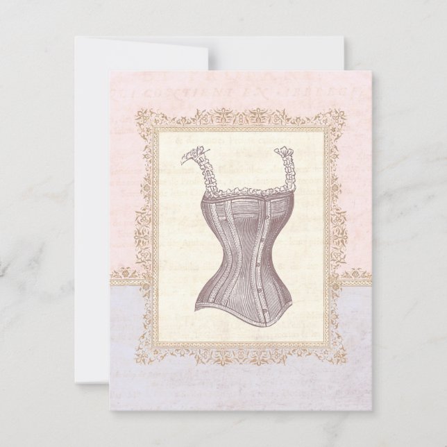 Viktorianisch Corset Lingerie Brautparty Einladung (Vorderseite)