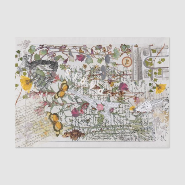 Viktorianisch Crazyquilt Collage Seidenpapier (Vorderseite)