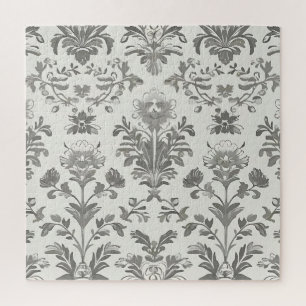 Viktorianisch Damask Floral White Vintag
