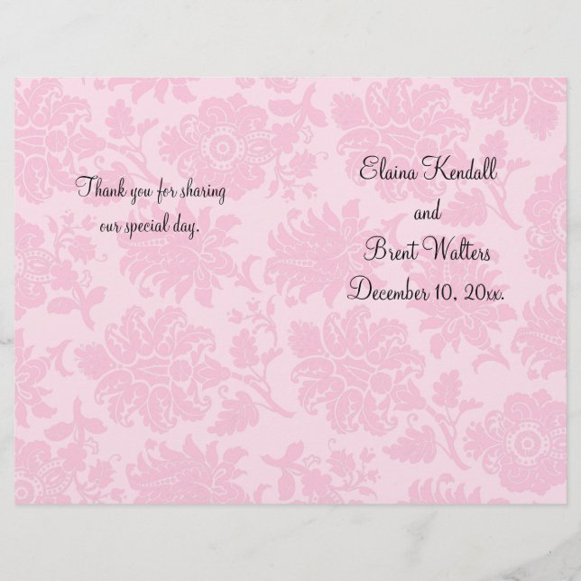 Viktorianisch Damask Hochzeitsprogramm (Vorderseite)