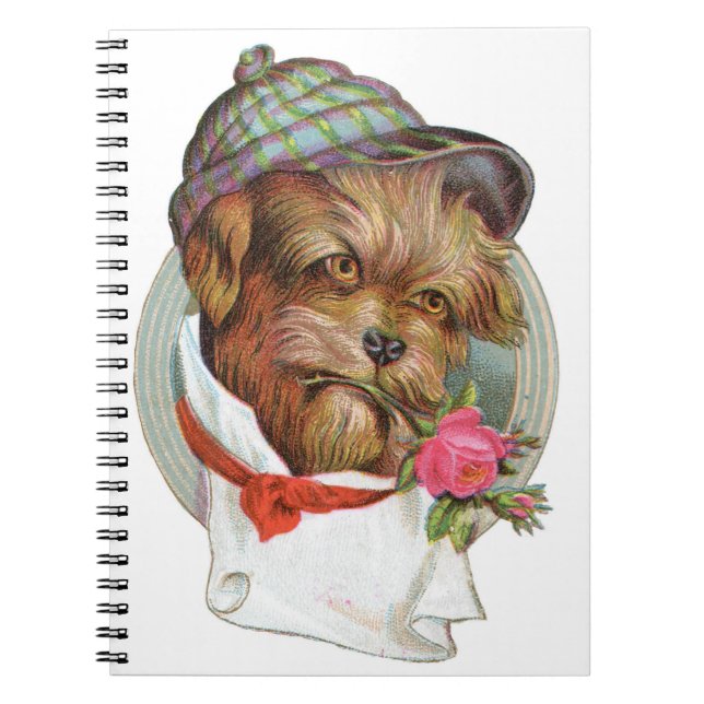 Viktorianisch Dog Spiral Foto Notebook Notizblock (Vorderseite)
