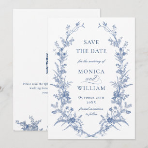 Viktorianisch Dusty Blue Französischer Garten Blum Save The Date