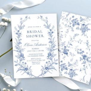 Viktorianisch Dusty Blue French Garden Brautparty Einladung