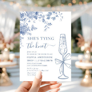 Viktorianisch Dusty Blue French Garden BRAUTPARTY Einladung