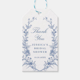 Viktorianisch Dusty Blue French Garden Brautparty Geschenkanhänger