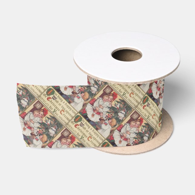 Viktorianisch Era Kids Vintage Weihnachtsfeiertag Satinband (Spule)