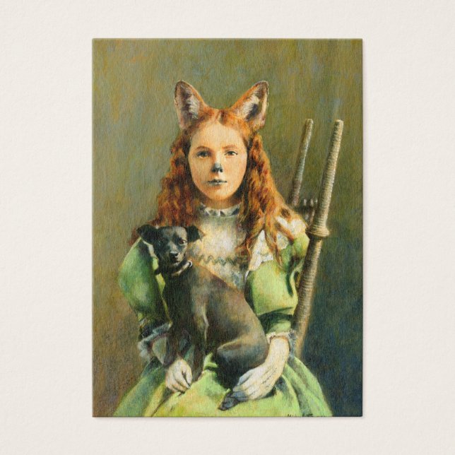 Viktorianisch Fox Girl ACEO Business Card (Vorderseite)