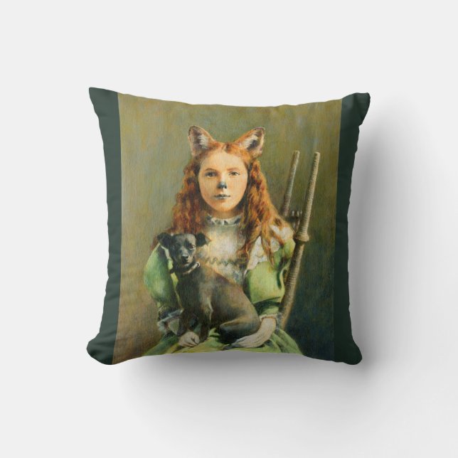 Viktorianisch Fox-Girl-Kissen Kissen (Vorderseite)