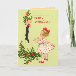 Viktorianisch Frohe Weihnachtskarte Feiertagskarte