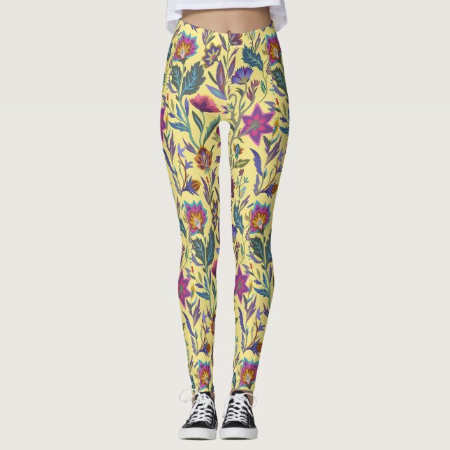 Viktorianisch für ihre gelbe Blüte Leggings (Vorderseite)