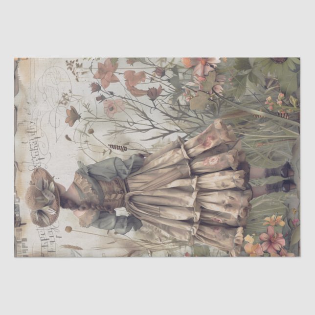 Viktorianisch Garden Girl Seidenpapier (Vorderseite)
