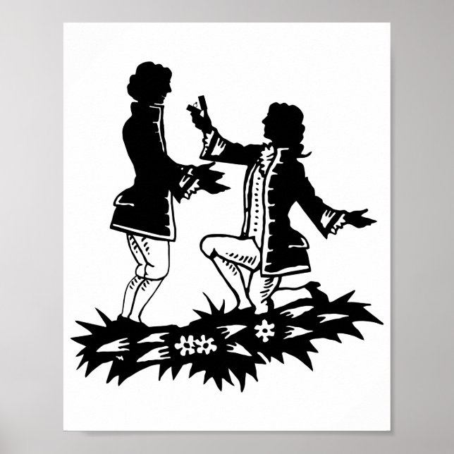 Viktorianisch Gay Man schlägt Lover Silhouette vor Poster (Vorne)