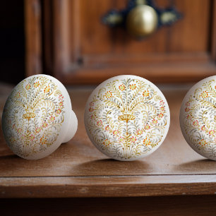 Viktorianisch geblasene Filigree Floral Wasserfarb Keramikknauf