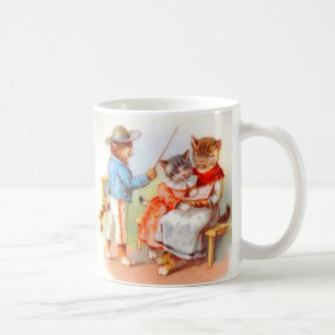 Viktorianisch gekleidete Katzen Kaffeetasse