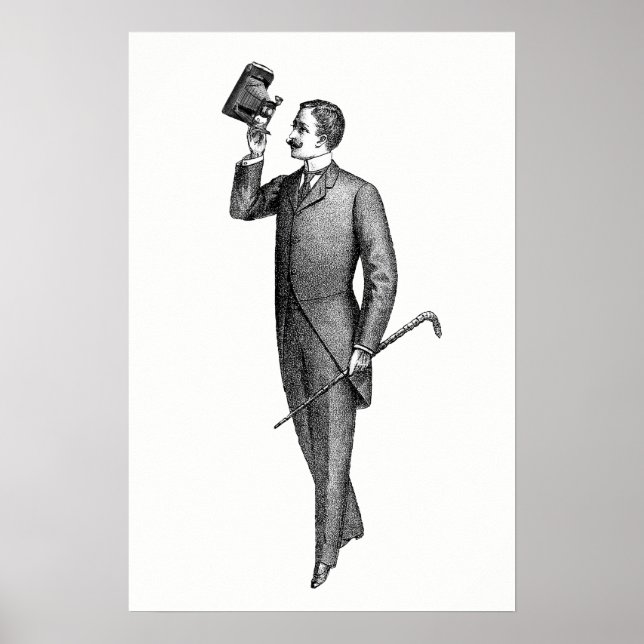 Viktorianisch Gentleman Selfie Poster (Vorne)