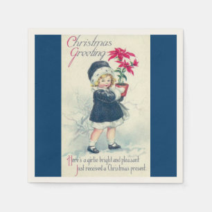 Viktorianisch Girl Vintage Weihnachtsbuch Napkins Serviette