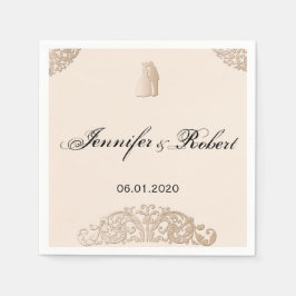 Viktorianisch Gold Filigree Wedding Serviette