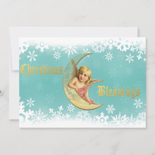Viktorianisch Golden Moon Angel Weihnachten (Vorderseite)