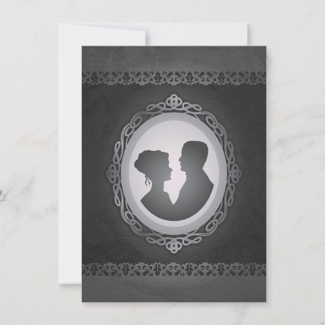 Viktorianisch Gothic Cameo Hochzeitseinladungen Einladung (Vorderseite)
