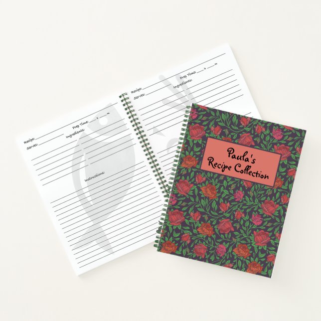 Viktorianisch Gothic Perfect Red Fuchsia Rose Reze Notizbuch (Innenseite)