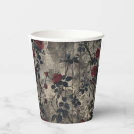 Viktorianisch Gotische Gartenmuster Rose Muster Pappbecher