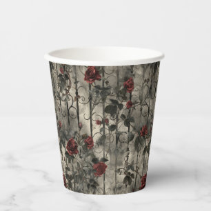 Viktorianisch Gotische Gartenmuster Rose Muster Pappbecher