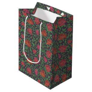Viktorianisch-gotische perfekte rote und fuchsia R Mittlere Geschenktüte