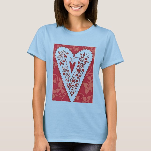 Viktorianisch Heart Lace T - Shirt (Vorderseite)
