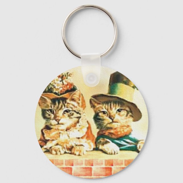 Viktorianisch Kittens Schlüsselanhänger (Vorderseite)