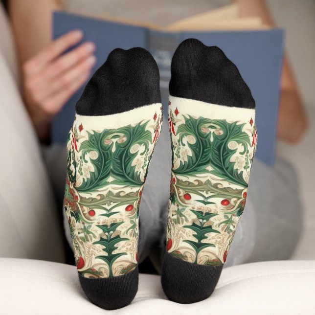 Viktorianisch/klassisch/Vintage Weihnachten Socken (Unterseite)