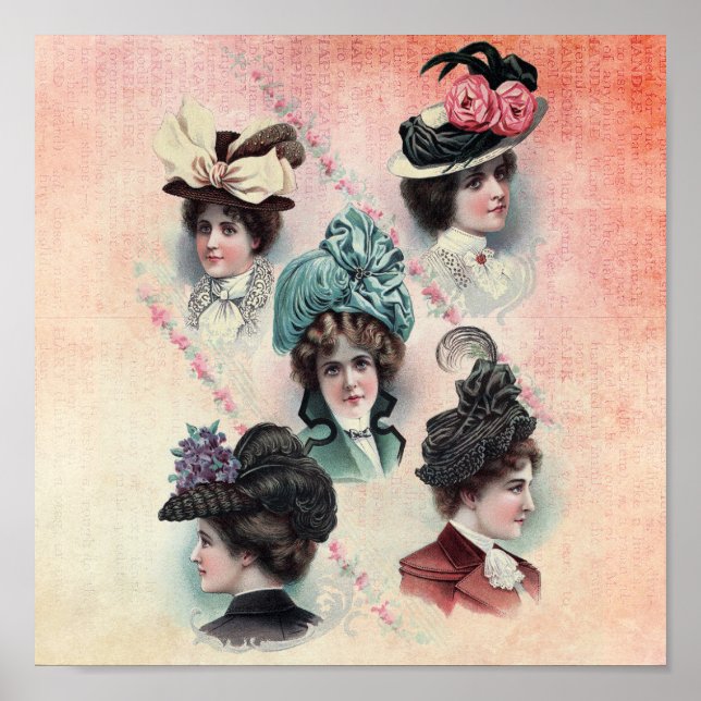 Viktorianisch Ladys Hats Fashion Show Poster (Vorne)