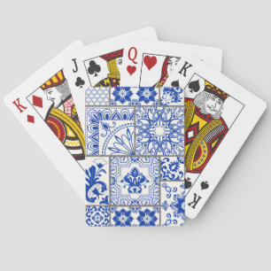Viktorianisch Majolica: Patchwork Fliesenmuster. Spielkarten