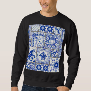 Viktorianisch Majolica: Patchwork Fliesenmuster. Sweatshirt
