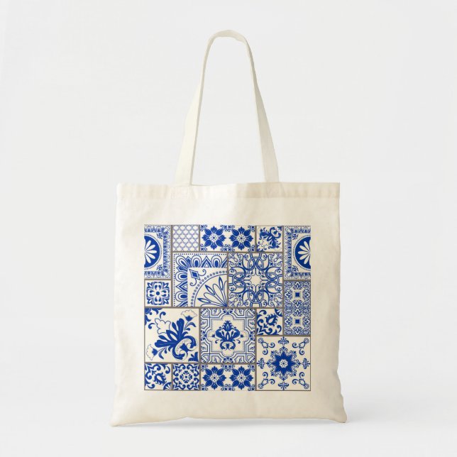 Viktorianisch Majolica: Patchwork Fliesenmuster. Tragetasche (Vorne)