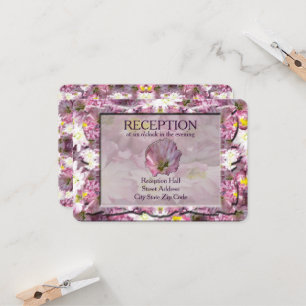 Viktorianisch Mauve Floral Empfang Einladung