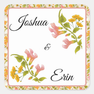 Viktorianisch Meadow - Hochzeitstipendium Quadratischer Aufkleber