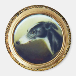 VIKTORIANISCH MINIATURE DOG PORTRAITS Irish Greyho Magnet