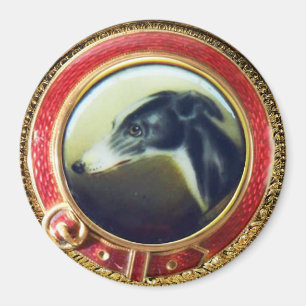 VIKTORIANISCH MINIATURE DOG PORTRAITS Irish Greyho Magnet