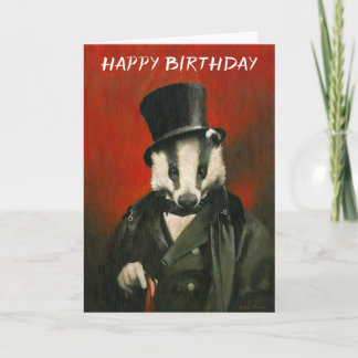 Viktorianisch Mr Badger Birthday Card Karte