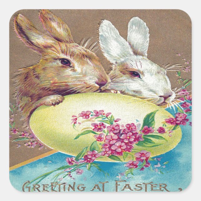 Viktorianisch Ostern Quadratischer Aufkleber (Vorderseite)