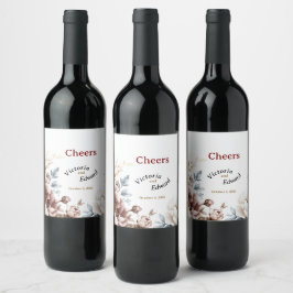 Viktorianisch Peony Luxe Beverage & Wine Flaschen  Weinetikett
