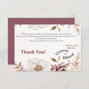 Viktorianisch Peony Luxe Wedding Dankeskarte